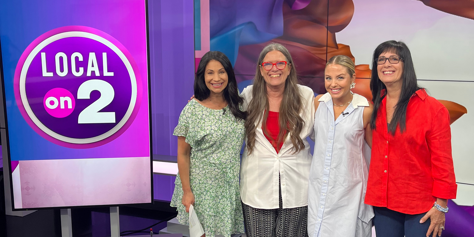 AlpacaSoaps sisters with the host of Local on 2 