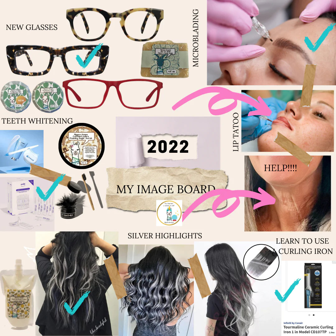 Image Vision Board of Cindy Borsi 2022 Alpaca Soaps Alpacasoaps