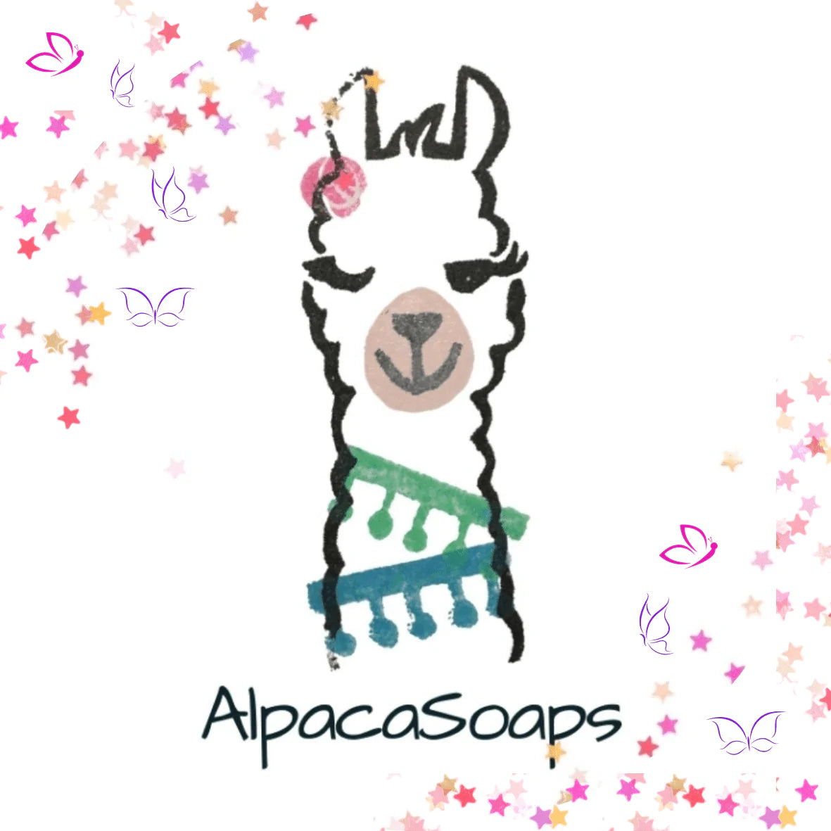 Image of our mascot, Aroma Alpacasoaps Alpaca Soaps