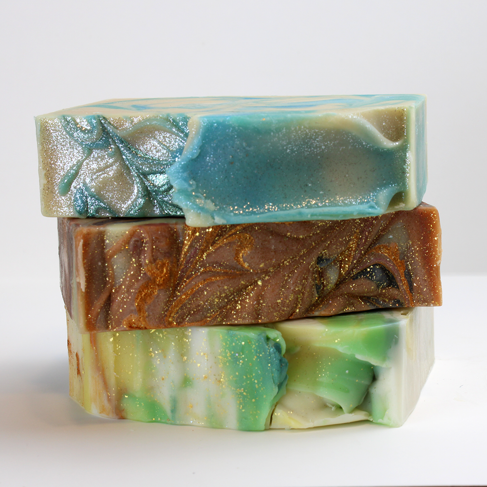 Stack of colorful bar soaps Alpaca Soaps AlpacaSoaps