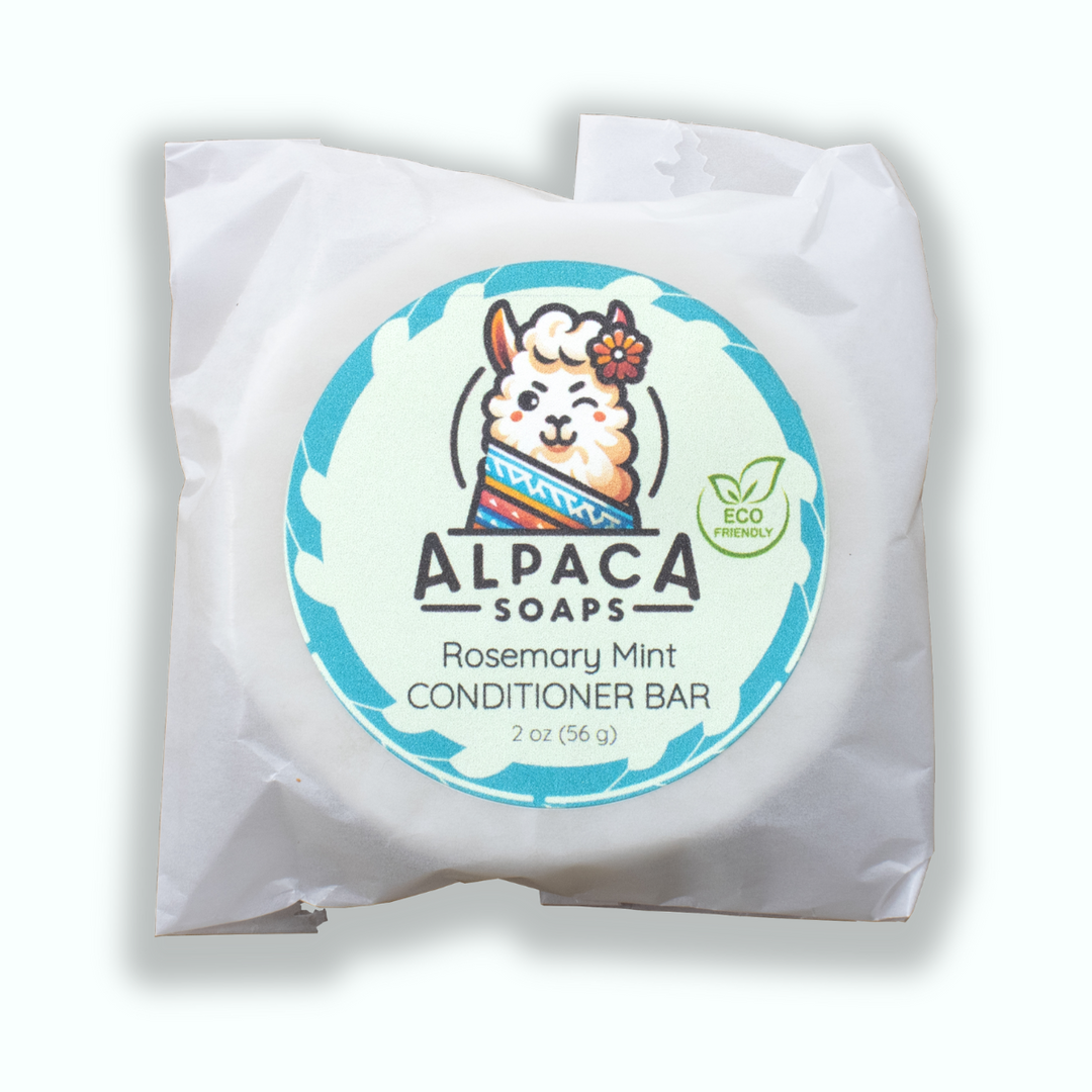 a bar of soap with a picture of an alpaca on it