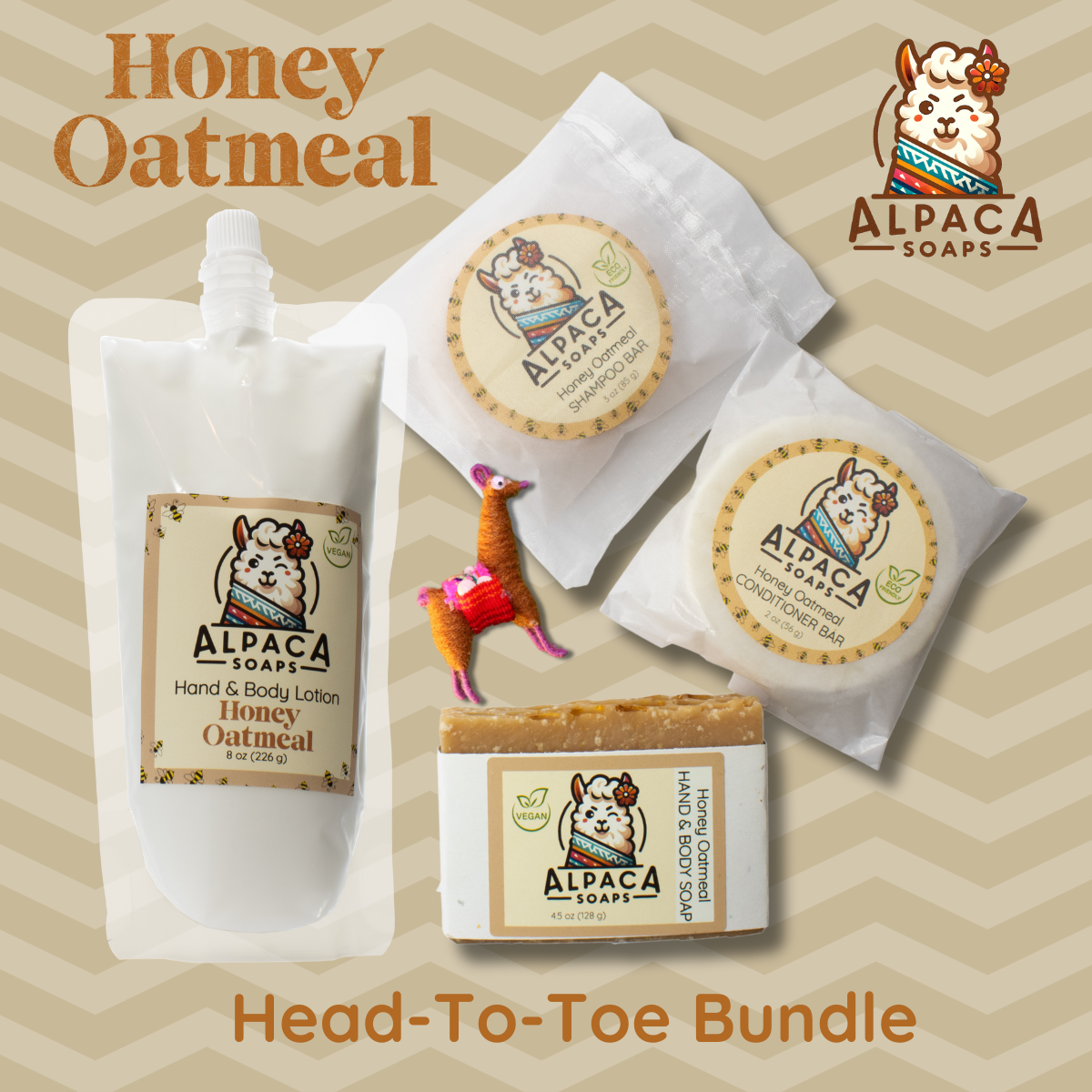a package of honey oatmeal and a package of soap