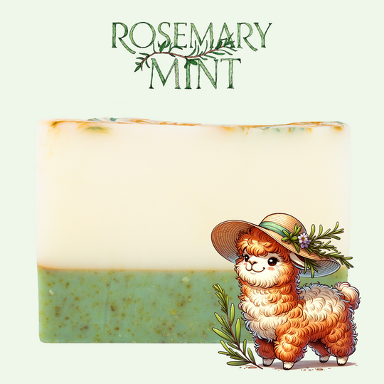 a soap bar with a picture of a llama wearing a hat